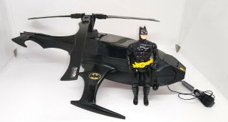 Vintage 1986 Kenner Powers Batman Batcopter Helicopter - Rare With Figure