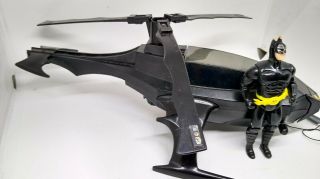 Vintage 1986 Kenner Powers Batman Batcopter Helicopter - RARE with figure 3
