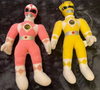 Vintage 1993 Mighty Morphin Power Rangers Plush Doll Pink And Yellow