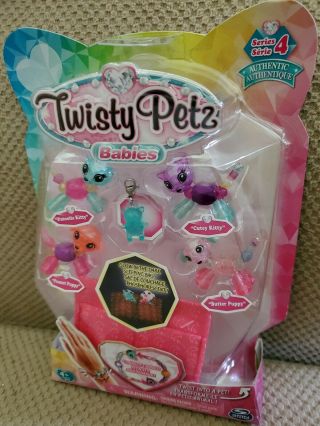 Twisty Petz Babies Series 4 Kitties Puppy Twins 4 - Pack Collectible Bracelet Set