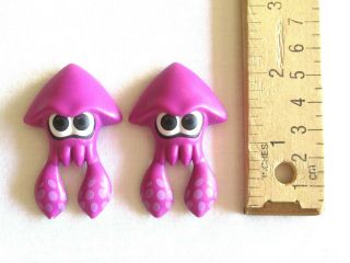 2x World Of Nintendo Jakks Splatoon Purple Squid 2.  2 " Mini Figure