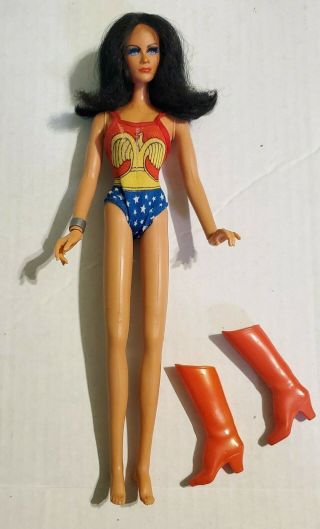 Vintage 1970s Mego Lynda Carter Wonder Woman Doll 12 " Outfit Red Boots