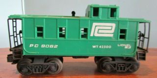 Vintage Pc 9062 Caboose Plastic Green O Gauge Train Lionel