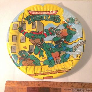 1990 Vintage Teenage Mutant Ninja Hero? Turtles Party Plates Cross Uk 8 Pack Mip