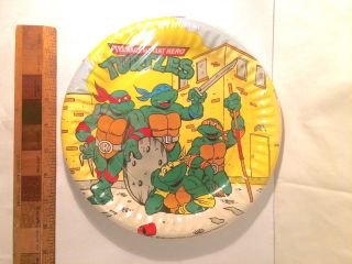 1990 Vintage Teenage Mutant Ninja Hero? Turtles Big Party Plates Cross Uk 8 Pack