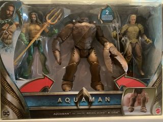 Dc 6” Aquaman,  6” Orm,  & 7.  5” Brine King Fwx38 By Mattel 3 Pack
