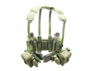 1/12 Scale Toy - Vietnam - Us Infantry - Od Green Harness W/pouch Set
