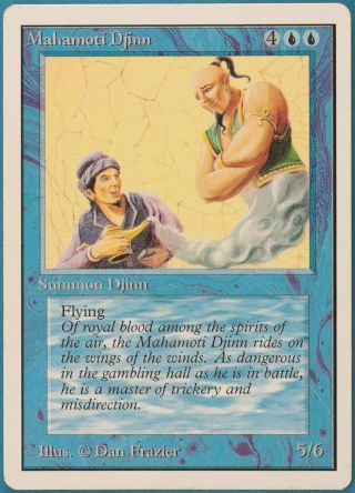Mahamoti Djinn Unlimited Heavily Pld Blue Rare Magic Card (id 116400) Abugames