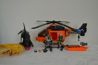 Chap Mei Animal Planet Wild Quest Killer Whale Rescue Helicopter Set