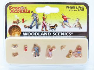 N Scale Woodland Scenics A2143 People & Pets Figures -
