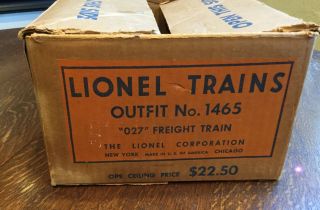 Lionel Postwar 1465 Outfit No.  1465 Box Only
