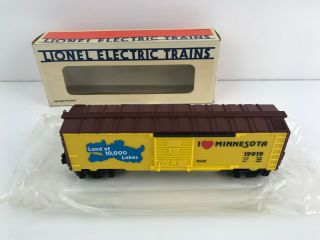 Vintage Lionel O Scale Train Freight Car " I Love Minnesota " Box Car 19919