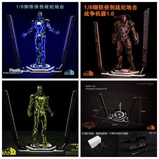 Toys - Box 1/6 Iron Man Legacy Stand Platform Model Led Light For 12 " Figure Body