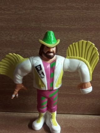 Rare Vintage Wwf Hasbro Wrestling Figure Macho Man Randy Savage Cowboy Loose Wwe