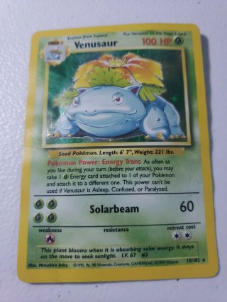 Venasaur 1999 Base Set Pokemon Card Holo Rare Rough Shape