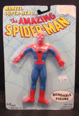 1989 Marvel Hero " Spider - Man " Just Toys 6 " Bendable Figure Moc