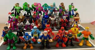 Fisher Price Imaginext Dc & Marvel Comics Hasbro Heroes & Villains 38 Figures