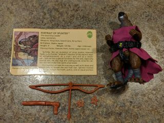 Vintage 1988 Teenage Mutant Ninja Turtles Tmnt Splinter Action Figure Complete