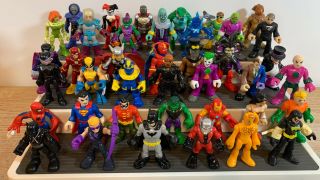 Fisher Price Imaginext Dc & Marvel Comics Hasbro Heroes & Villains 40 Figures
