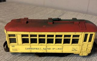 Postwar Lionel Lionelville Rapid Transit Trolly 60 Parts Or Restoration