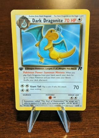 Pokemon Dark Dragonite 1st Edition Non - Holo Team Rocket 2000 22/82 Never Played