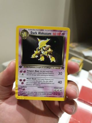 Pokemon Card - Dark Alakazam 1/82 - Team Rocket - 1st Edition Played
