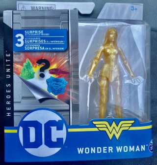 Dc Spin Master Wonder Woman Figure Rare Gold Chase Edition