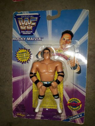 Rocky Maivia The Rock Wwf Bend Em Moc Wwe Justoys Bendems Bend - Ems Series 5