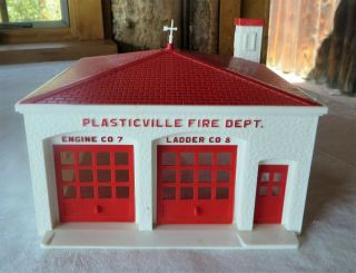 Vintage Plasticville Fire Dept Building No Box Unassembled