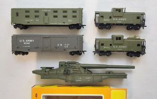 Ho Scale Army Train Cars - Set Of 5 - 1