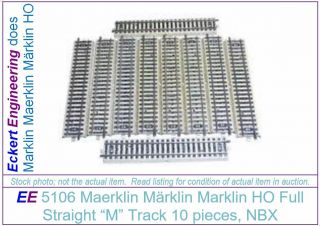 Ee 5106 Gd Marklin Ho 5106 M Full Straight Track Pack Of 10 Without Box Nbx Good