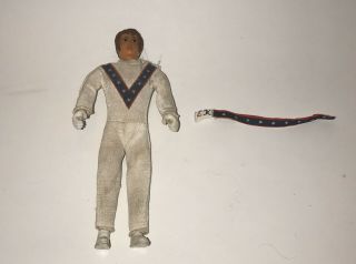 Vintage 1972 Ideal Bendy Evel Knievel Figure With Jump Suit And Belt