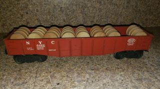 Lionel 6462 Nyc Red Gondola Car - W/ 8 Wood Spools