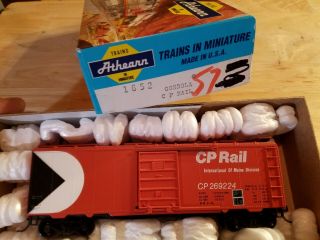 Ho Scale Train Kit W/box 1652 Gondola Cp Rail 269224 Red Kadees Box Car