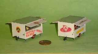 2 Walthers Ho Scale Circus / Carnival Concession Trailers For Model Train Layout