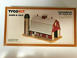 Vintage Tyco Kit 7770 Barn & Silo Plastic Building Structure Ho 1/87 Scale Open