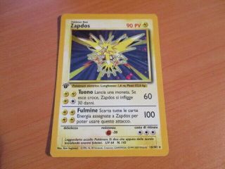 1999 - 2000 Card Pokemon Zapdos 1st Ed.  Holo 16/102 Rare