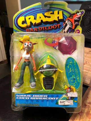 Wave Rider Coco Bandicoot (resaurus,  1998) Crash Bandicoot Action Figure,  Nip