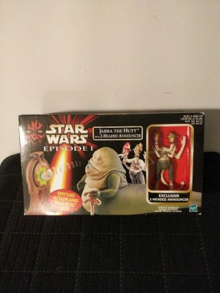 Star Wars Episode 1 Jabba The Hutt With 2 Headed Announcer Figure Hasbro Tpm