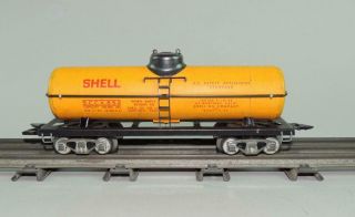 Marx Trains 0/027 8 - Wheel Shell Oil Tanker 652 Tin Litho Vintage 1946 2