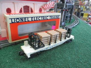 Lionel Modern 6 - 16379 Northern Pacific Flatcar With Wood Load 1993 W/ Orig Box