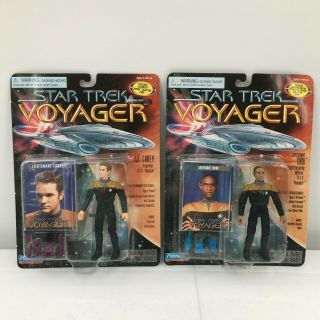 2 Star Trek Voyager Figures Lt.  Carey And Lieutenant Tuvok