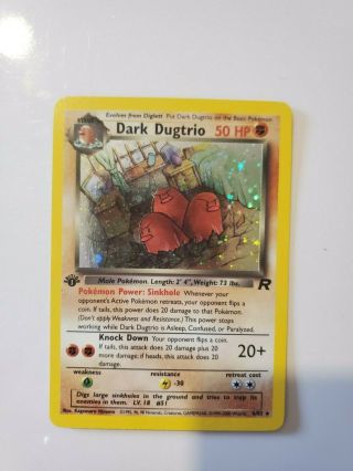 Pokemon Team Rocket 6/82 1st Edition Dark Dugtrio Holo Amazing/nm