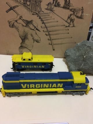 Tyco Diesel Locomotive & Caboose,  4301,  Electric " Virginian "