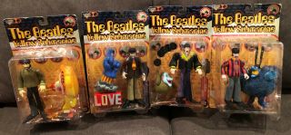 1999 Mcfarlane Complete Set 4 The Beatles Yellow Submarine Action Figures Nrfp