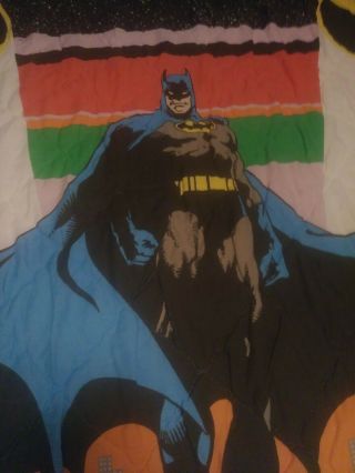 Vintage 1989 Batman & Joker Gotham Bedding Blanket Dc Comics Full Size