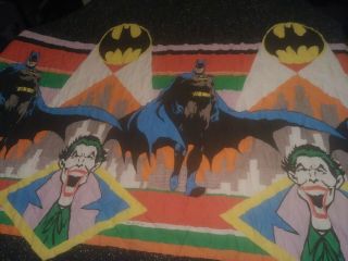Vintage 1989 BATMAN & JOKER GOTHAM Bedding BLANKET DC COMICS full size 2