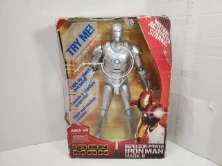 Repulsor Power Iron Man Mark Ii 2 Silver Suit Electronic Light Up (has Wear)