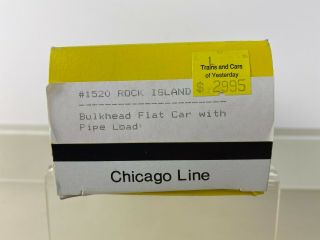 Chicago Line Toy Company TRAIN 1520 ROCK ISLAND BULKHEAD FLAT CAR Pipes O O27 3