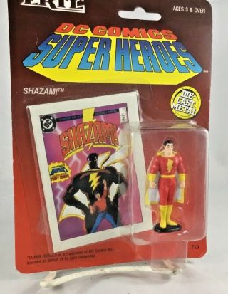 Shazam Die Cast Metal Figure/card Dc Comics Heroes Ertl Vintage 1990